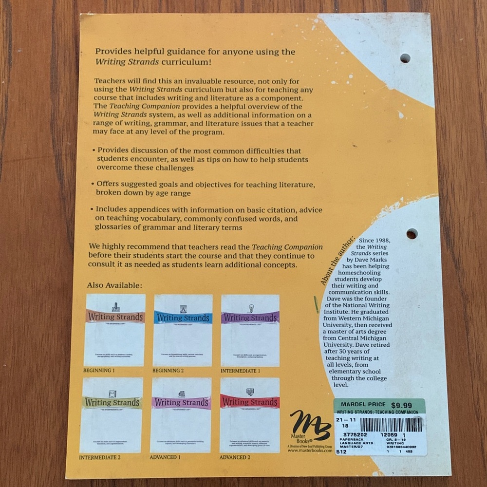 Writing Strands Beginning 1 & 2 Curriculum Set with Teaching Guide New - Picture 9 of 12